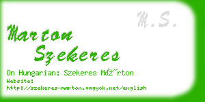 marton szekeres business card